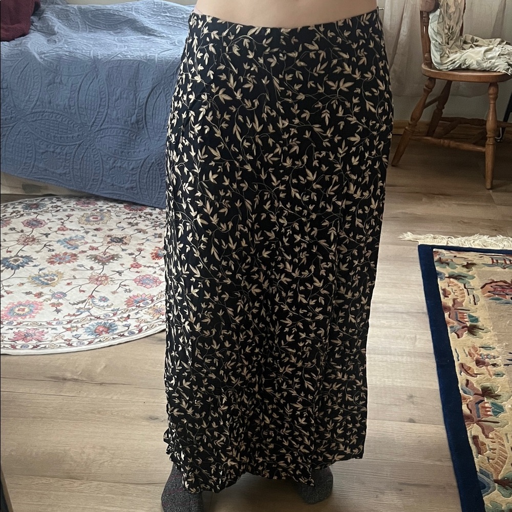Black Floral maxi skirt